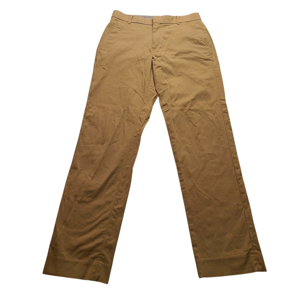 Tommy Hilfiger Khaki Women's Chino Pants Tan Flat Front Trousers Size 16 Office